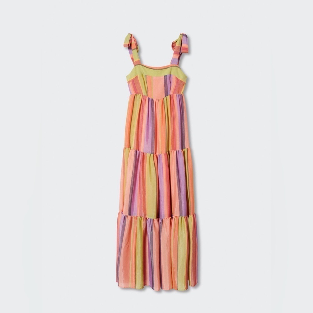 MANGO Striped Maxi Dress